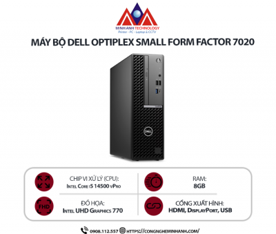Máy bộ Dell Optiplex S7020-14500-08512U (I5-14500/ 8GB/ 512GB SSD/ NoOS/ Key/ Mouse/ 1Y)