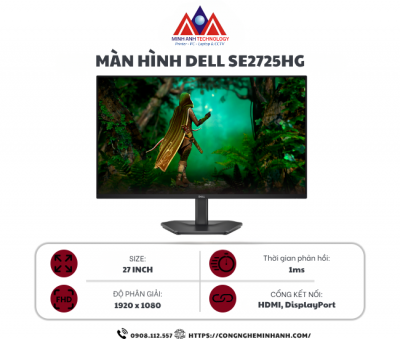 Màn Hình Dell SE2725HG (27 inch/ IPS/ FHD/ 200Hz/ 1ms/ 3Y)