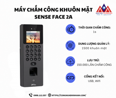 Máy Chấm Công khuôn mặt Sense Face 2A