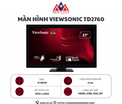 Màn hình cảm ứng di động Viewsonic TD2760 (27Inch/ Full HD/ 250cd/m2/ VA/ Loa)