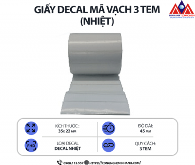 Giấy decal mã vạch 3 tem (nhiệt)