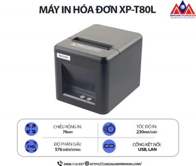 Máy in Bill Xprinter XP-T80L - In hóa đơn nhiệt 80mm, kết nối usb, tốc độ cao, chất lượng chuẩn
