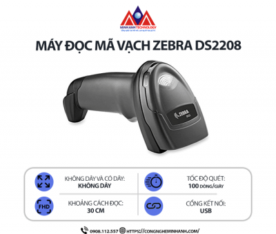 Máy đọc mã vạch Zebra DS2208