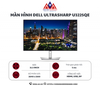 Màn Hình Dell UltraSharp U3225QE (31.5 inch/ IPS/4K/ 120Hz/ 5ms)