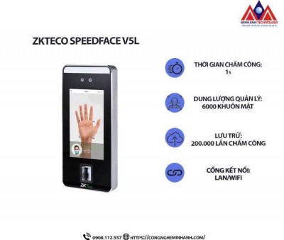 Máy chấm công và kiểm soát ra vào SpeedFace-V5L