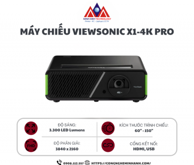 Máy chiếu ViewSonic X1-4K Pro Smart LED