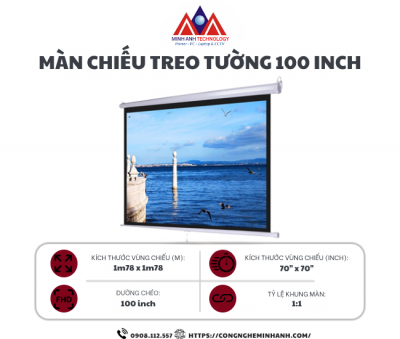 Màn chiếu treo tường 100”