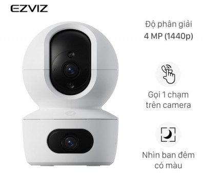 Camera Wifi EZVIZ TY7 4MP – Quay Quét 360°, Báo Động Chủ Động, Đàm Thoại 2 Chiều, Hồng Ngoại Màu Ban Đêm