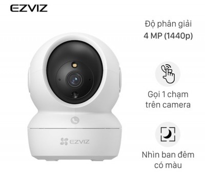 Camera Wifi EZVIZ H6C Pro 4MP – Quay Quét 360°, Đàm Thoại 2 Chiều, Theo Dõi Thông Minh, Quan Sát Ban Đêm Có Màu, Độ Phân Giải 2K