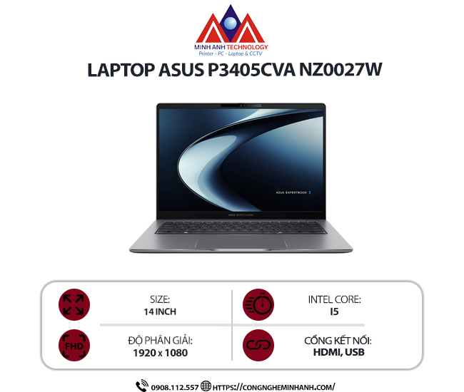 Laptop Asus P3405CVA-NZ0027W ( i5-13420H / DDR5 16GB / 512GB )